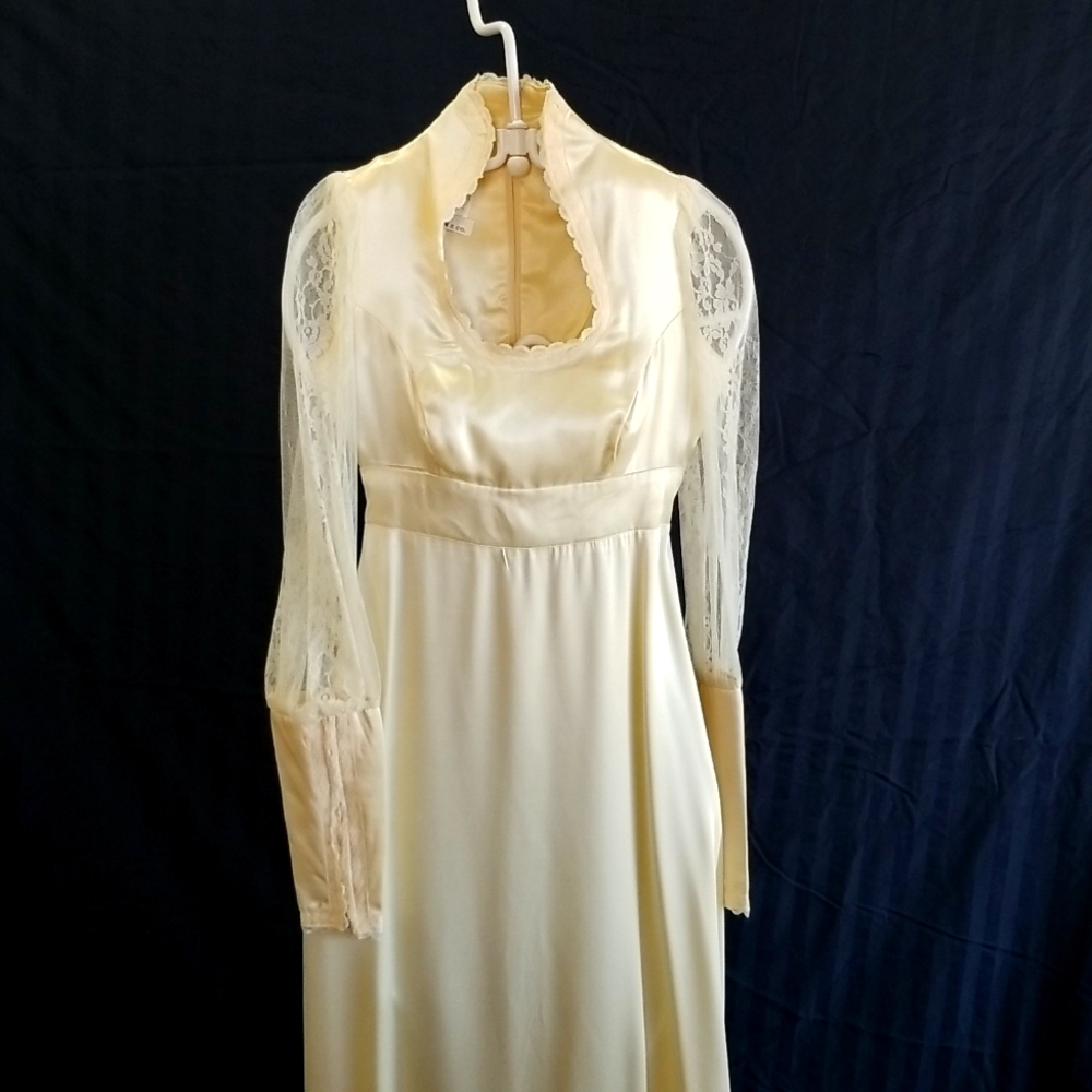 Vintage Gunne Sax satin bridal gown